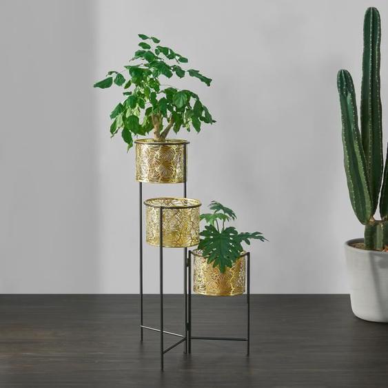 Support de plante - EN.CASA - Verrebroek - Métal - Pliable - Noir et laiton