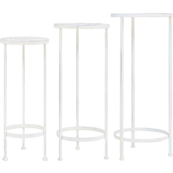 Support de plantes 3 pcs Style vintage Métal Blanc antique