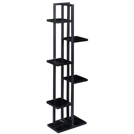 Support de plantes a 5 niveaux 120 x 34 x 21 cm marbre noir / noir