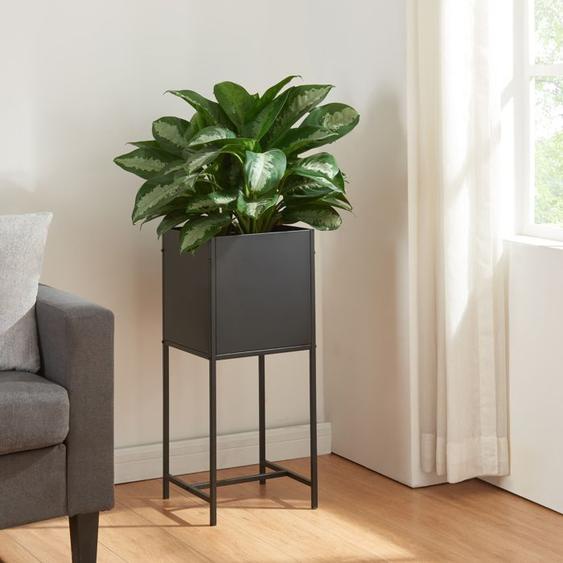Support de plantes Porsgrunn avec bac à fleurs intégré métal 70 x 30 x 30 cm noir