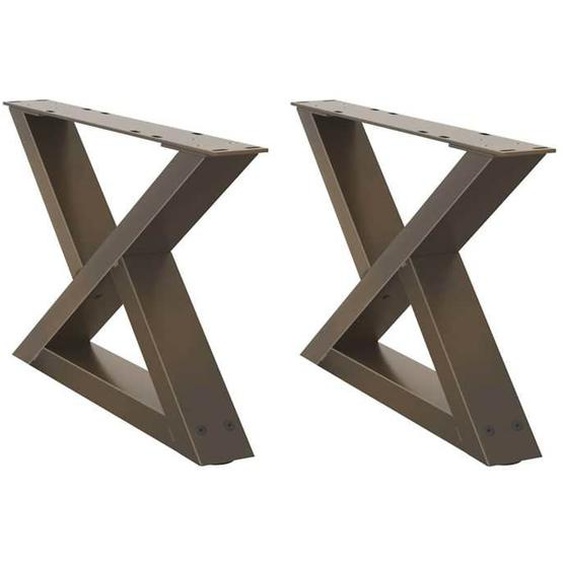 Support de table/ Pieds de table basse 2 pcs - Elégance - Chic - acier naturel 50x(30-31,3) cm acier,6.7 Kg 48937
