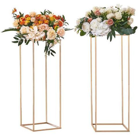 Support Fleur Mariage - VEVOR - 2PCS Support de Fleurs de Mariage Centre Table de Mariage Métal Doré 80 cm