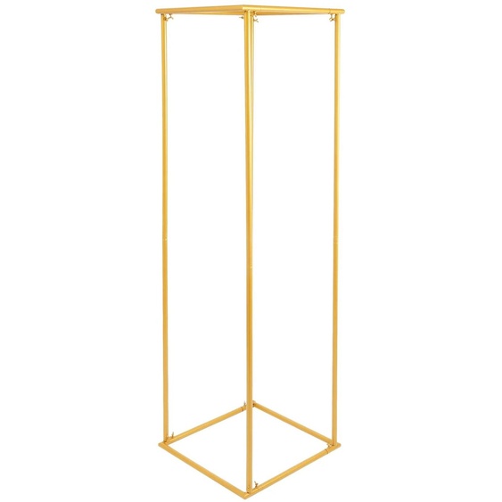 Support floral pour mariage - Colonne décorative - Structure rectangulaire en acier de 50x50x185,8 cm - Pour compositions florales et arrière-plan - Capacité de charge : 8 kg - Couleur : or