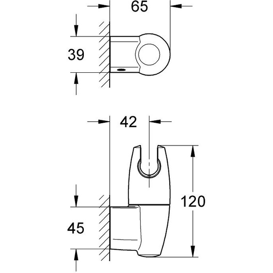 Support mural pour douchette chromé orientable MOVARIO - GROHE - 28401000