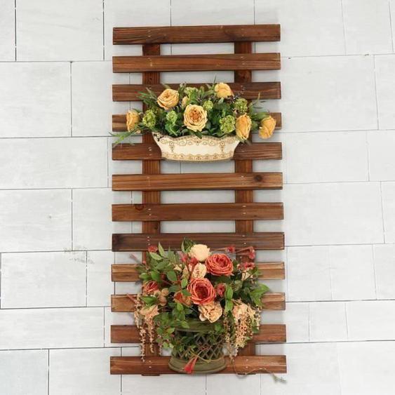 Support mural pour plantes en bois massif NEUFU - Modèle BTU4068 - Style campagne - 60x30cm - Marron