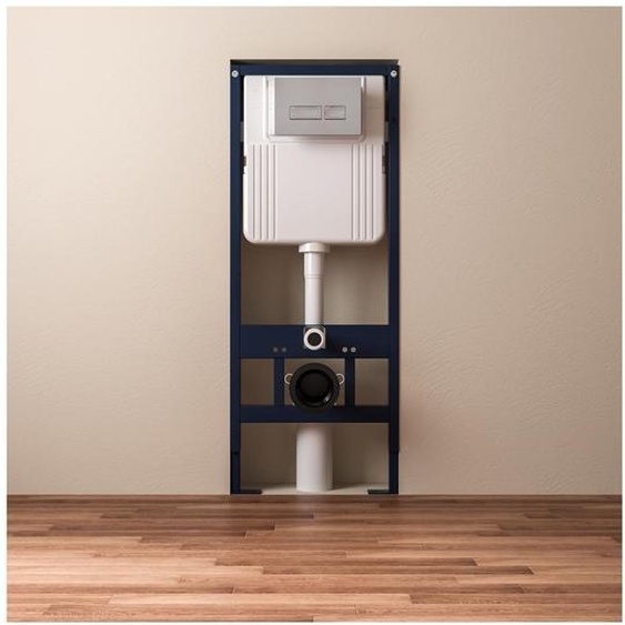 Support mural pour réservoir de toilette avec plaque dactivation pour chasse deau double, finition chrome