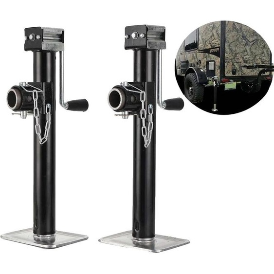 Support pivotant pliable, charge admissible 800 kg, plage de hauteur 530-900 mm, diamètre du tube 57 mm, plaque de base 200 mm x 150 mm, poids 7,4 kg