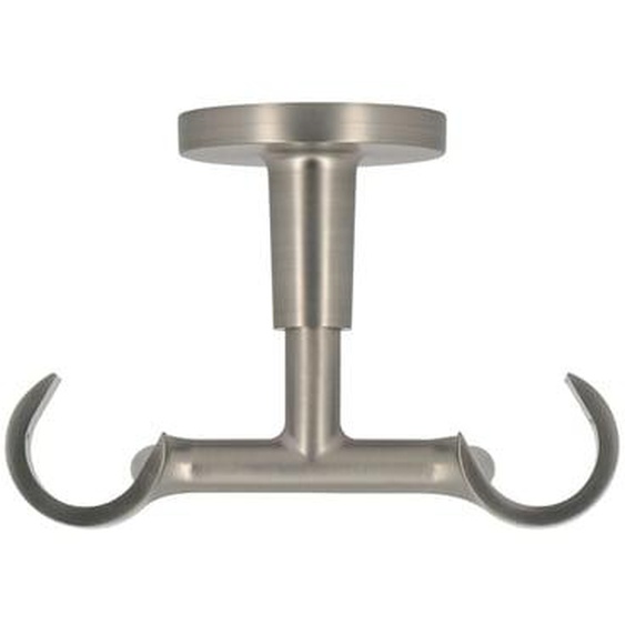 Support plafond ouvert double chrome mat Ø20 x 60 mm