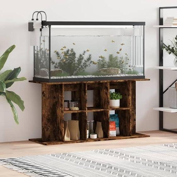 Support pour aquarium, meuble sous aquarium, armoire pour aquarium, meuble de rangement pour aquarium, table pour aquarium, armoire pour terrarium, support pour aquarium, bois fumé, 120x40x60 cm, matériau composite en bois