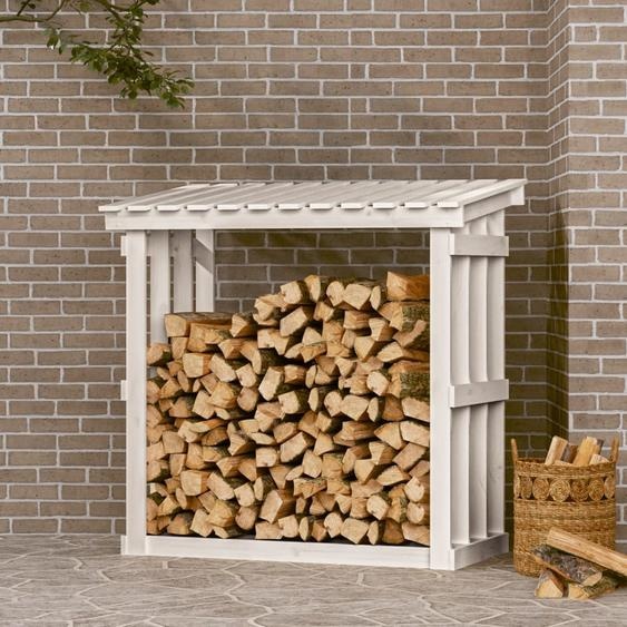 Support pour bois de chauffage Blanc 108x64,5x109cm Bois de pin