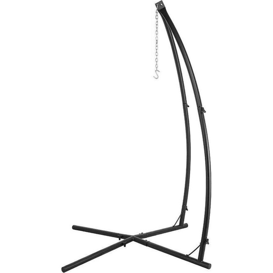 Support pour chaise suspendue type C/type X – Réglable 210 cm – Structure en acier massif – Intérieur et extérieur – Avec crochet – Pour chaise suspendue, chaise longue ou fauteuil à bascule