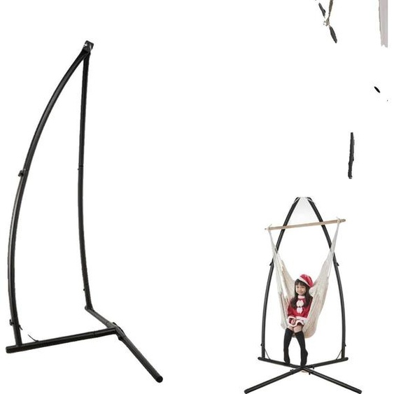 Support pour fauteuil suspendu, charge maximale 110 kg, réglable en hauteur, base en croix, réglage par chaîne en acier, convient à la plupart des fauteuils suspendus