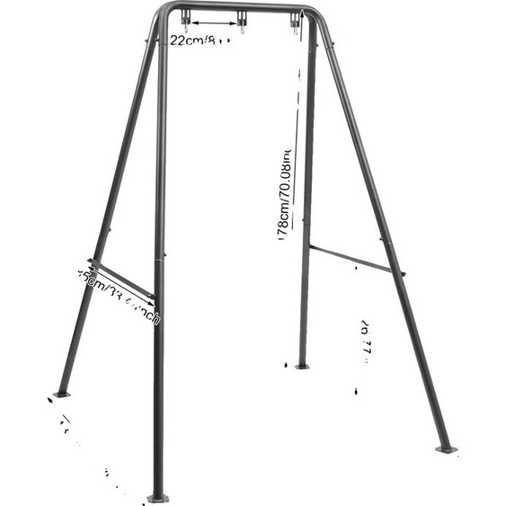 Support pour fauteuil suspendu, montage au sol, adapté à une utilisation en intérieur/extérieur, noir