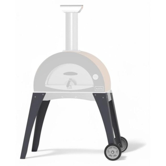 Support pour four Ciao en acier avec 2 roulettes 118 x 85 x H 63 cm