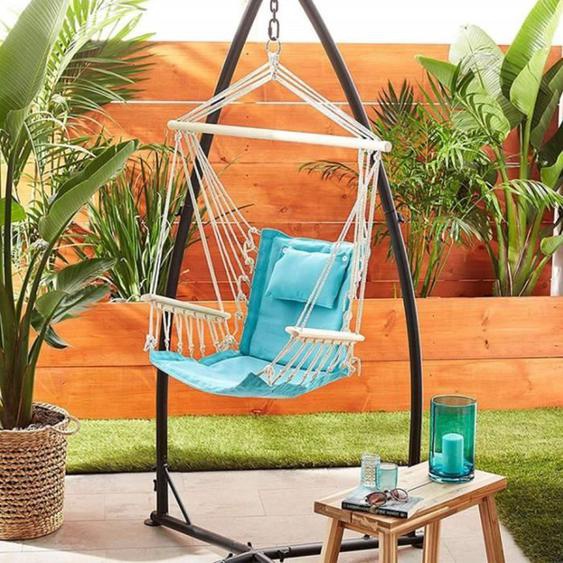 Support pour hamac OHMG - Arc croisé - Noir - Capacité de charge 120 kg - 214x113x110cm