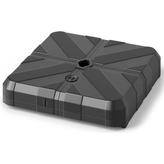 Support pour parasol - Socle indépendant - Pour mâts de 38/48 mm - Socle lourd - Pour parasols suspendus et parasols de marché - Noir