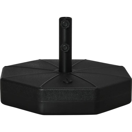 Support pour parasol - Socle remplissable deau - Poids avec eau 28 kg - Poids avec sable 40 kg - Pour terrasse et jardin - Montage nécessaire - Noir