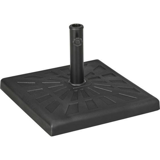 Support pour parasol - Support pour parasol - PVC - Poids 19 kg - Pour tube Ø32/38/48 mm - Dimensions 51x51x32 cm - Noir