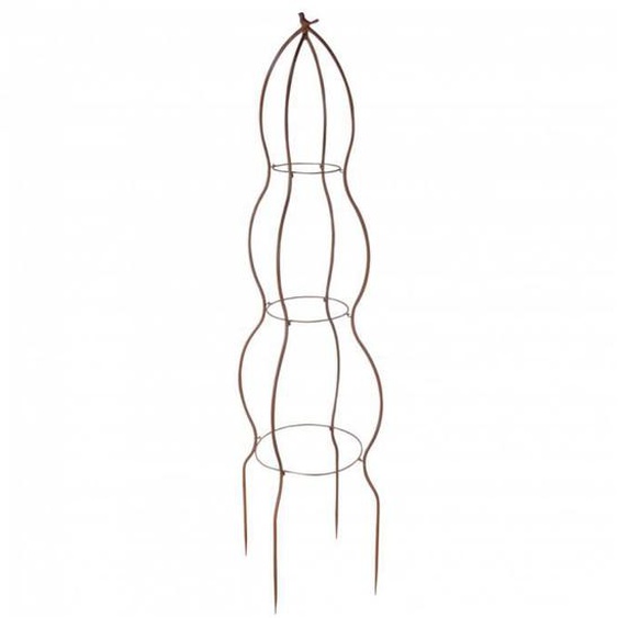 Support pour plantes rond - AC-DÉCO - L 48 x l 48 x H 169 cm - Métal - Oiseau Marron