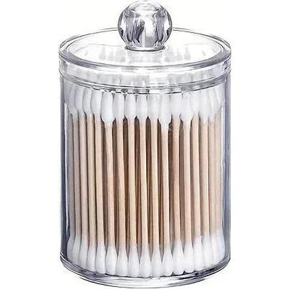 Support pour Q-Tip, capacité de 10 onces, design transparent, clair 1pc