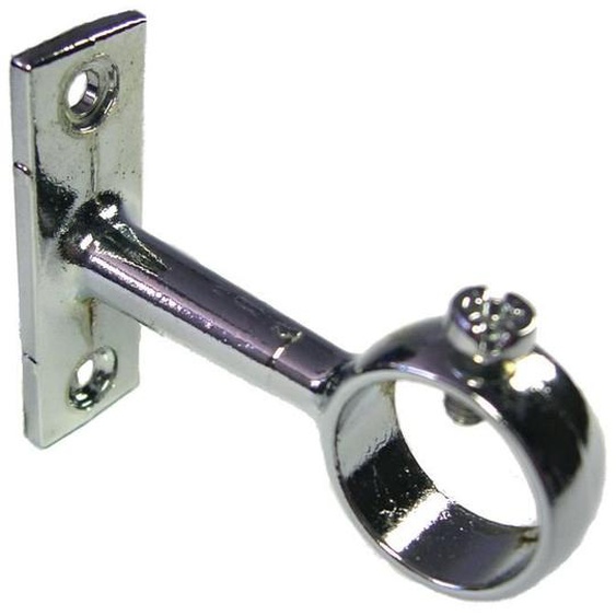 Support pour tube de penderie rond - DUVAL - 52-0929-1206 - Chromé - Hauteur 60mm - Alliage laiton