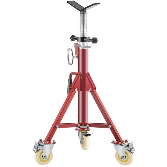Support pour tuyaux en forme de V - Réglable de 71 à 131 cm - Acier - Equipé de roulettes