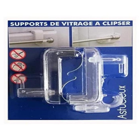 Support transparent pour vitrages, lot de 8, pour vitres de 10 à 27 mm dépaisseur