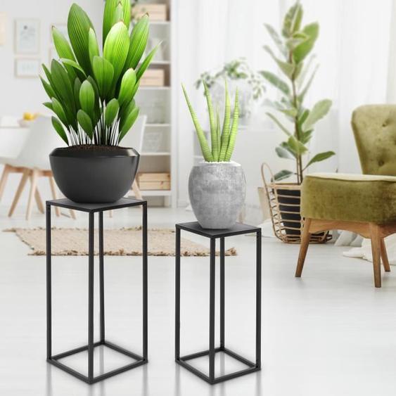 Supports de Fleurs - ML-Design - Set de 2 - Noir - Métal Robuste - Résistant aux Intempéries