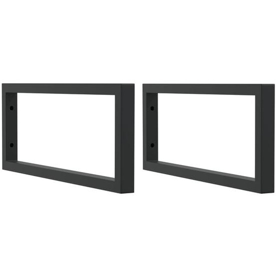 Supports de lavabo 2 pcs. noir rectangulaire acier