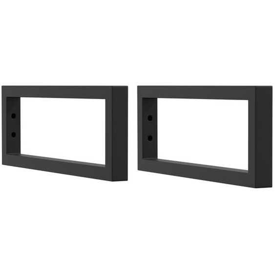 Supports de lavabo 2 pcs. noir rectangulaire acier