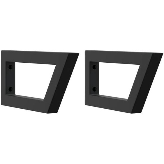 Supports de lavabo 2 pcs. noir trapézoïdal acier