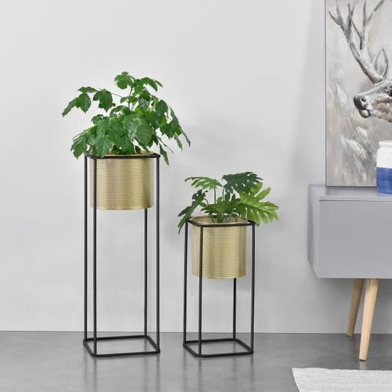 Supports de Plante - EN.CASA - Lot de 2 - Métal - Jaune - Contemporain - Design