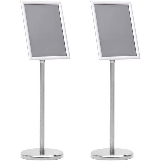 Supports de posters 2 pcs Argent 32,5 x 24 x 78 cm