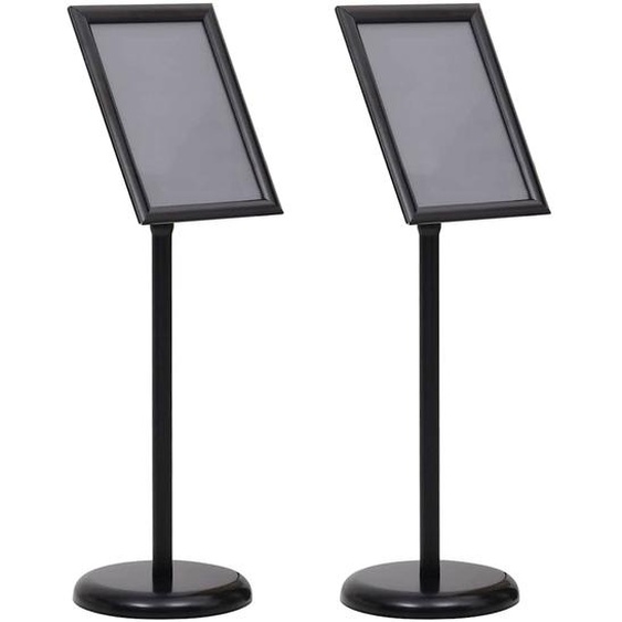 Supports de posters 2 pcs Noir 32,5 x 24 x 78 cm