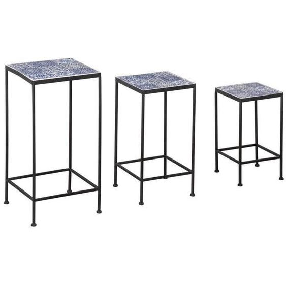 Outsunny - Support Pots de Fleurs - métal - 31.5x31.5x60.5 - Bleu