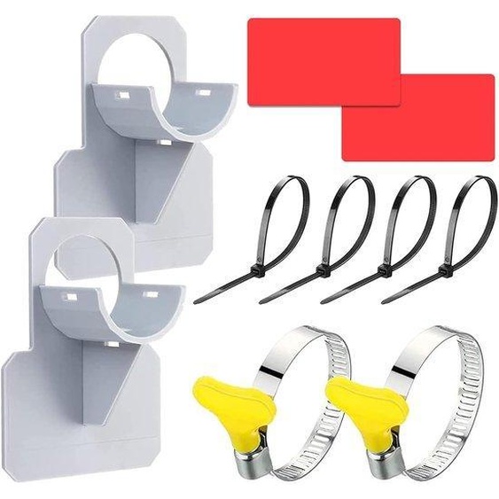 Supports de tuyau - 2 pièces, en plastique, empêchent le tuyau de se plier, adaptés aux tuyaux de 30 à 37 mm (gris)