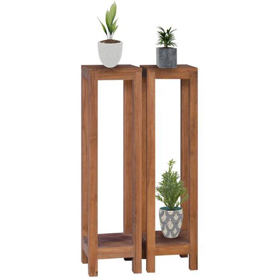 Supports pour plantes 2 pcs 25x25x100 cm Bois de teck solide