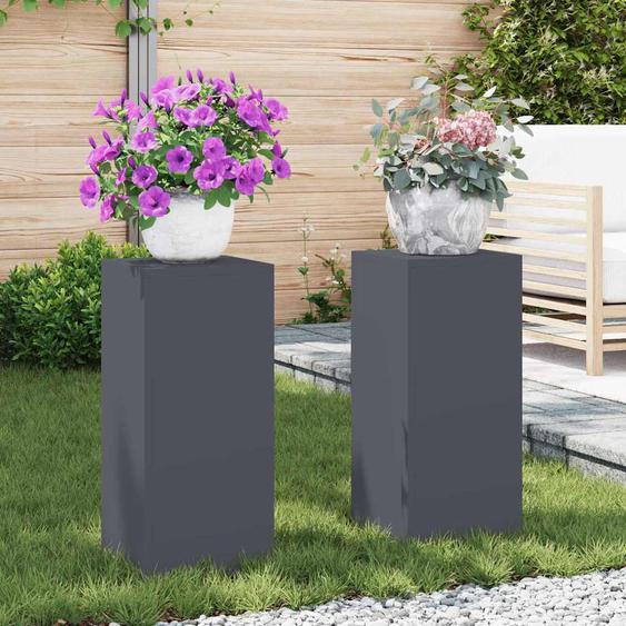 Supports pour plantes 2 pcs Anthracite 24 x 24 x 55 cm Acier