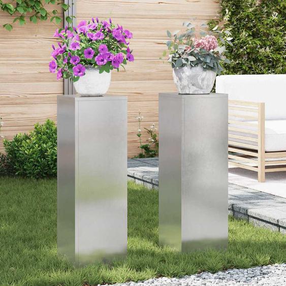 Supports pour plantes 2 pcs Argent 24 x 24 x 75 cm