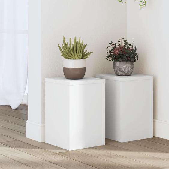 Supports pour plantes 2 pcs blanc 20x20x30 cm bois dingénierie