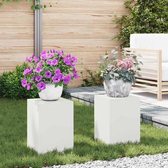 Supports pour plantes 2 pcs Blanc 24 x 24 x 35 cm Acier