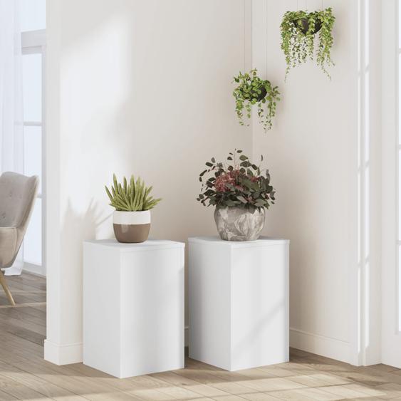 Supports pour plantes 2 pcs blanc 30x30x50 cm bois dingénierie