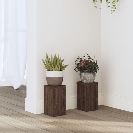 Supports pour plantes 2 pcs chêne marron bois dingénierie