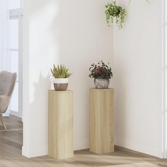 Supports pour plantes 2 pcs chêne sonoma bois dingénierie