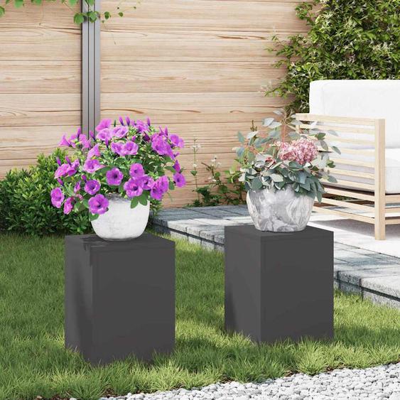 Supports pour plantes 2 pcs Noir 24 x 24 x 35 cm Acier
