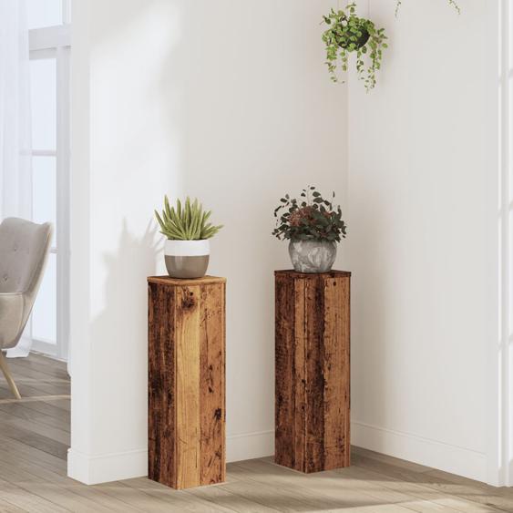 Supports pour plantes 2 pcs vieux bois bois dingénierie