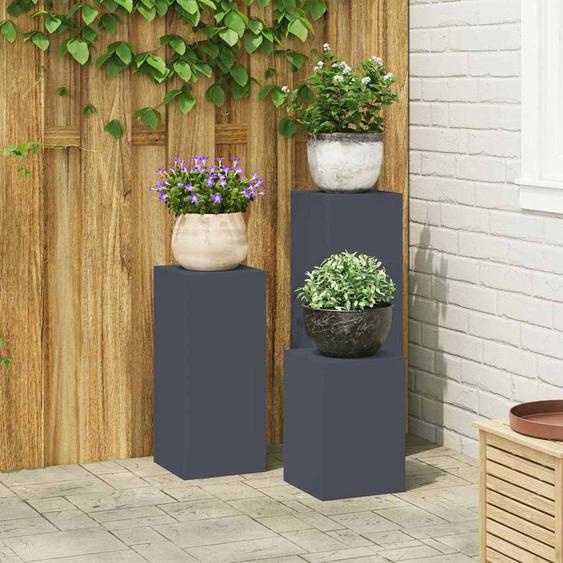 Supports pour plantes 3 pcs Anthracite 24 x 24 x 75 cm Acier