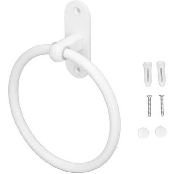 SURENHAP anneaux de serviette de bain Porte-serviettes de salle de bain en alliage daluminium peu encombrant blanc deco serviette
