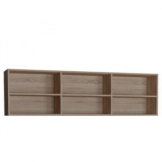 Surmeuble 6 niches de rangements pour lit escamotable horizontal 140 x 200 cm Hauteur 56 cm finition chêne naturel