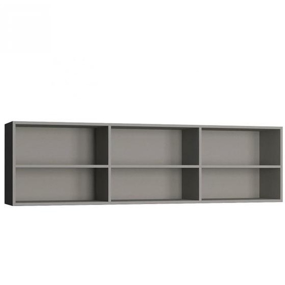 Surmeuble 6 niches de rangements pour lit escamotable horizontal 140 x 200 cm Hauteur 56 cm finition gris  mat